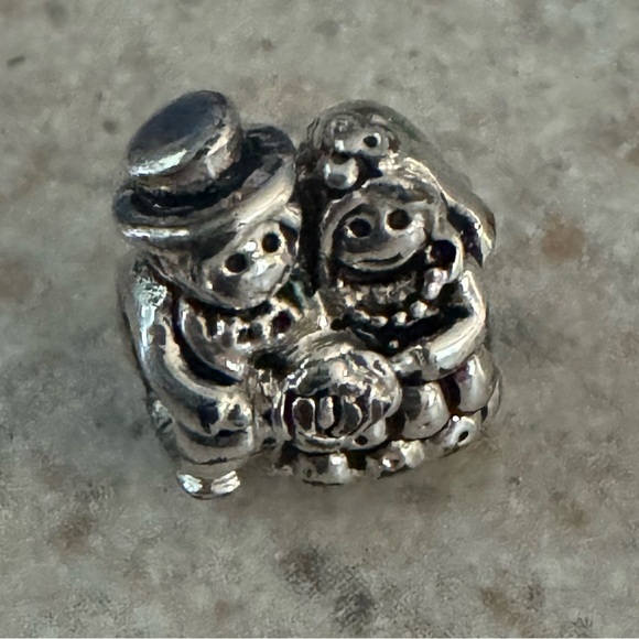 Sterling Silver Wedding Couple Charm 💍 Cute Mini Bead - Picture 5 of 7